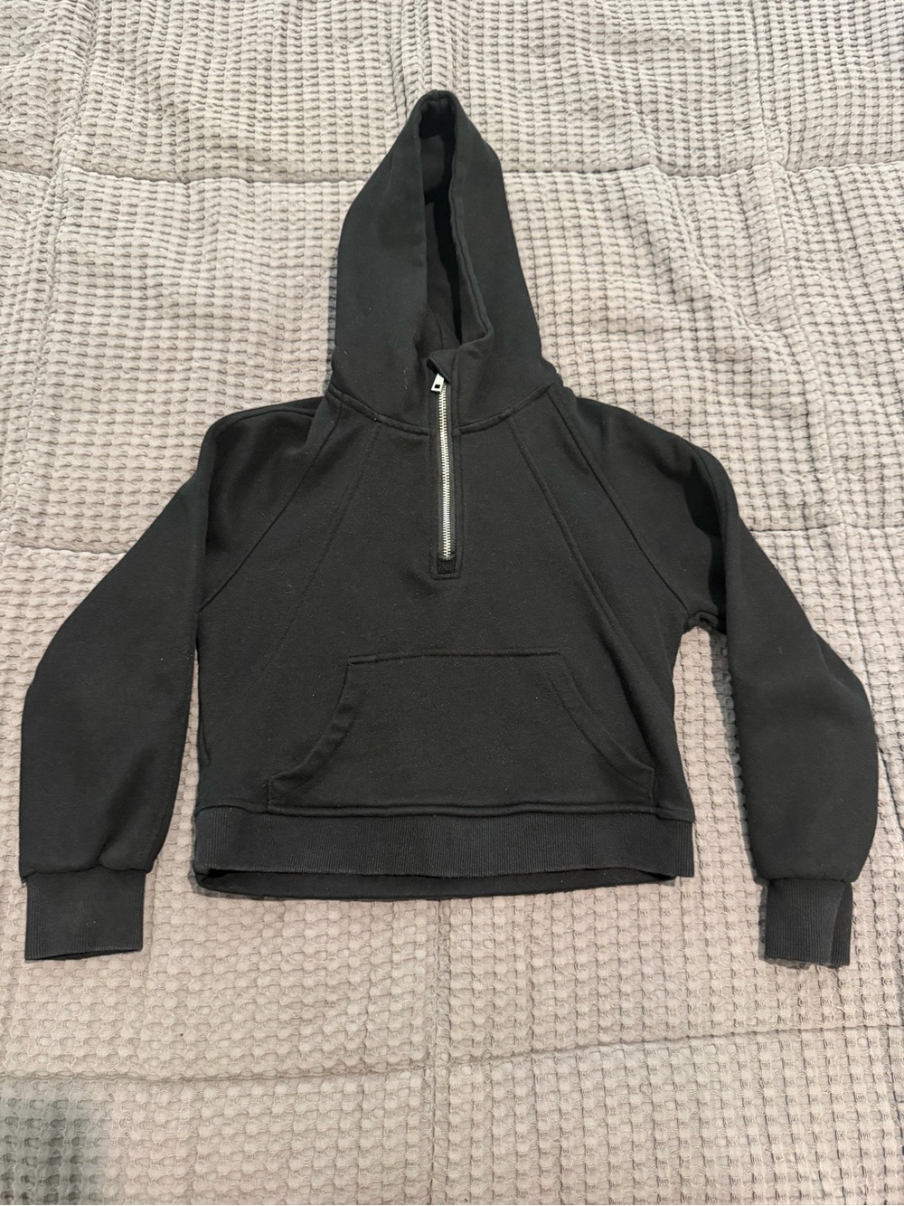 Girls Short Zipper Hooded Sweatshirt Amazon Essentials Black Size 8